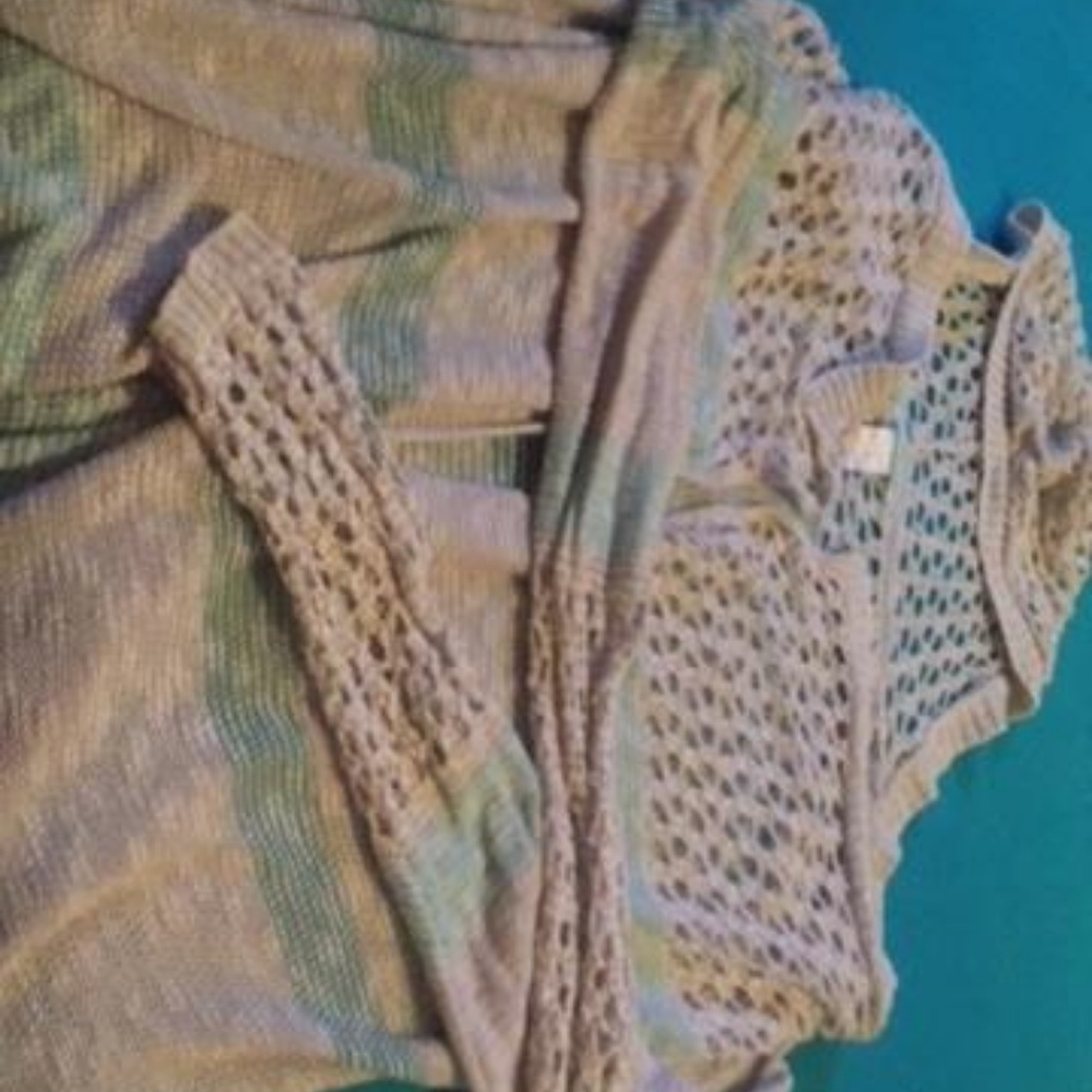Lightweight Cardigan -Oatmeal and Teal